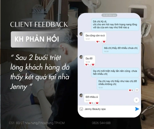 FEEDBACK THỰC TẾ SAU TRIỆT LÔNG TẠI JENNY BEAUTY