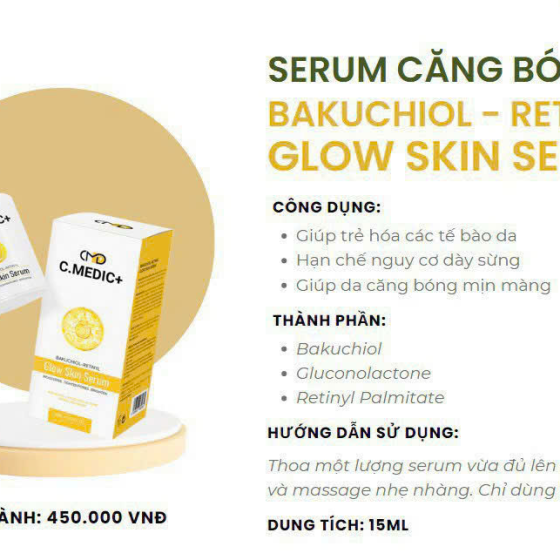 Serum Căng Bóng – Trẻ Hóa C.Medic+ Glow Skin Serum, bao gồm: